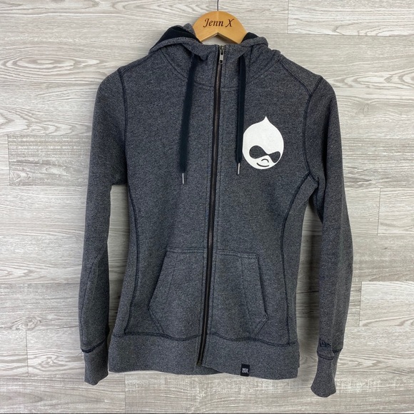 New Era Gray Zip Up Sweater with Hoodie - Picture 1 of 7